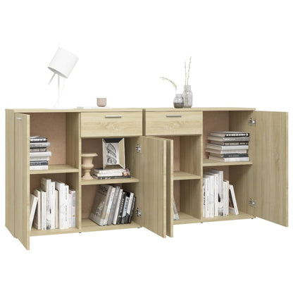 Dressoir Matthias - bewerkt hout - sonoma eiken