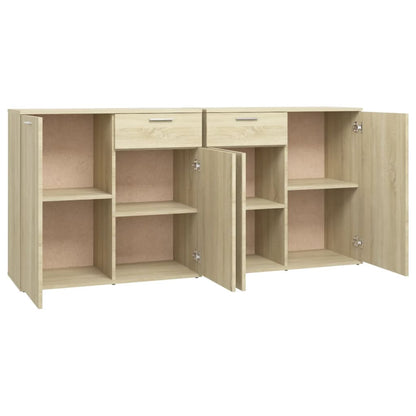 Dressoir Matthias - bewerkt hout - sonoma eiken