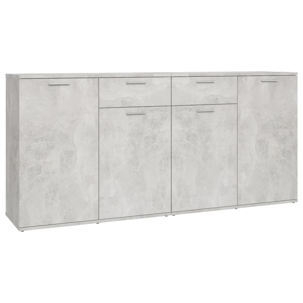 Dressoir Matthias - bewerkt hout - betongrijs