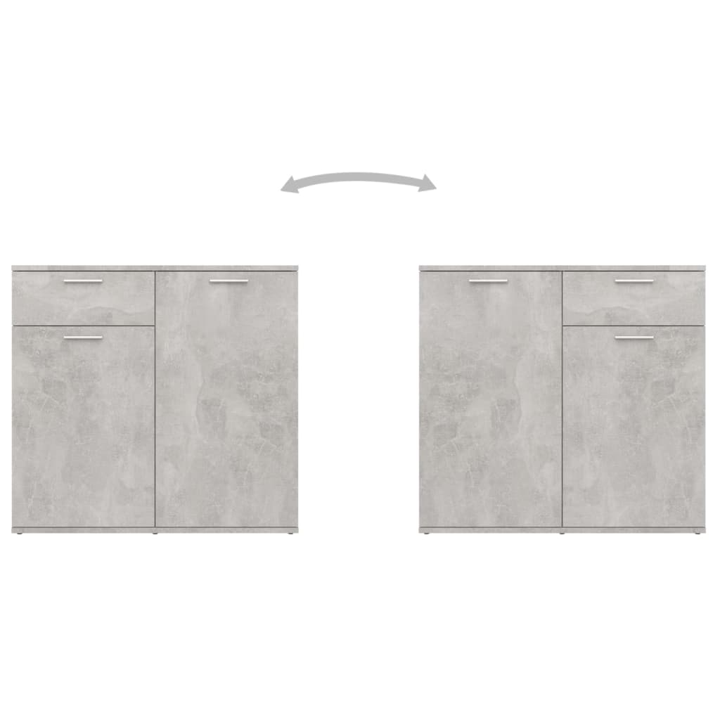 Dressoir Matthias - bewerkt hout - betongrijs