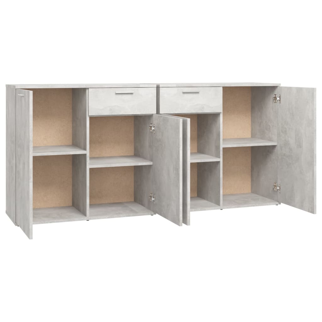 Dressoir Matthias - bewerkt hout - betongrijs