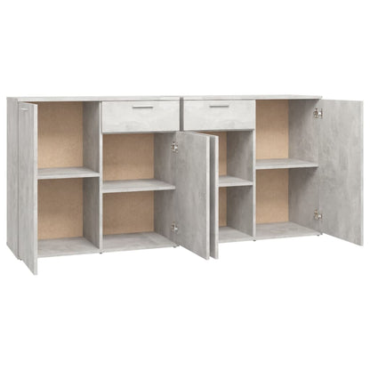 Dressoir Matthias - bewerkt hout - betongrijs