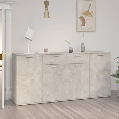 Dressoir Matthias - bewerkt hout - betongrijs
