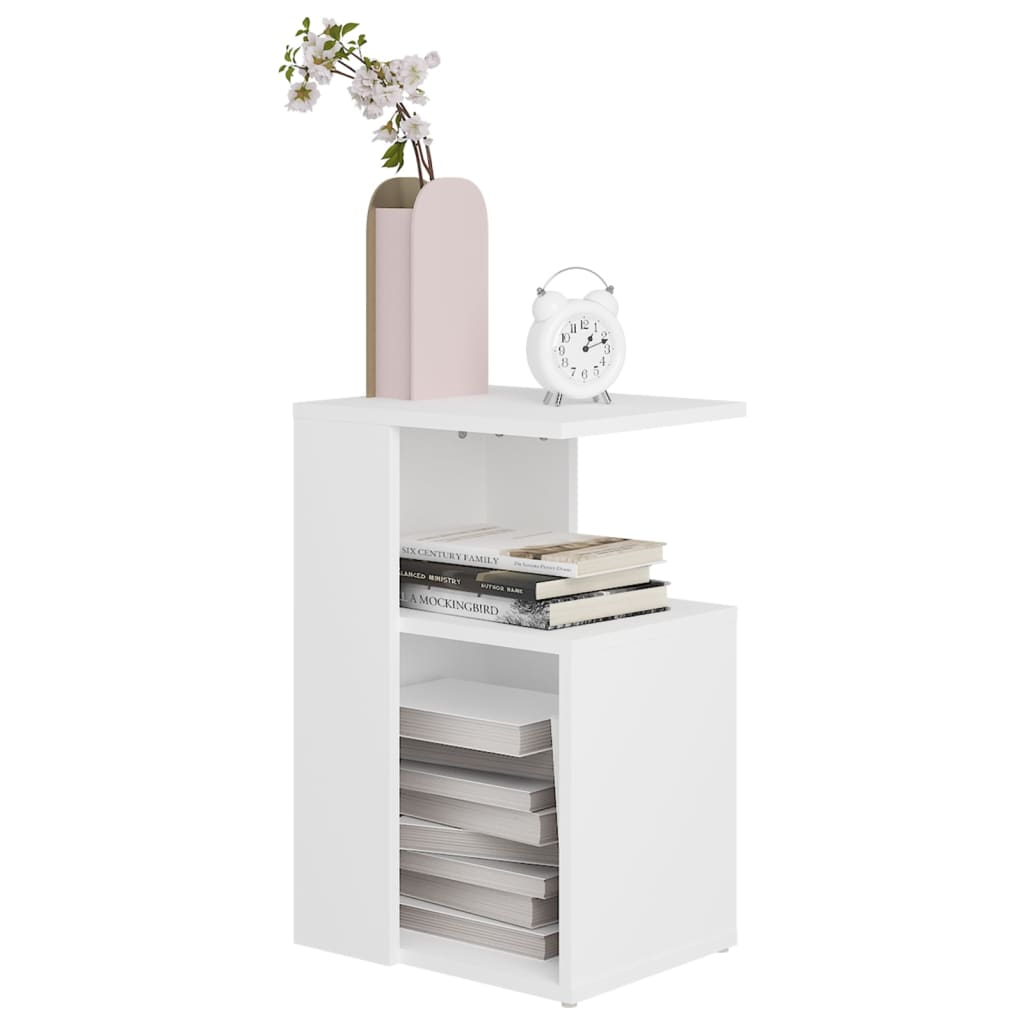 Bijzettafel Wesley - 36x30x56 cm - wit