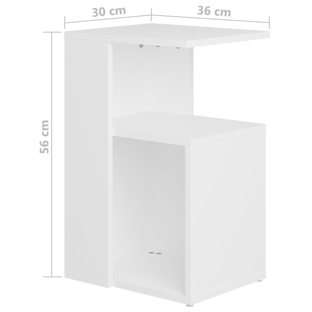 Bijzettafel Wesley - 36x30x56 cm - wit