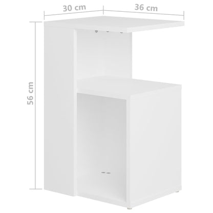 Bijzettafel Wesley - 36x30x56 cm - wit