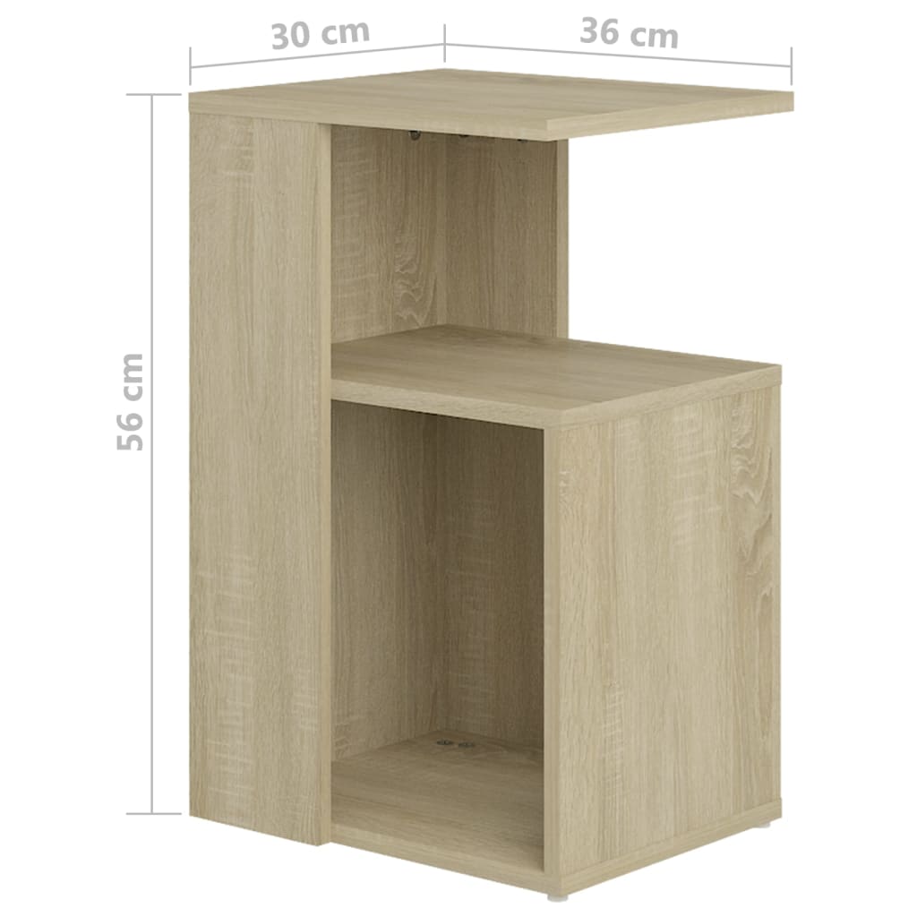 Bijzettafel Wesley - 36x30x56 cm - sonoma eiken