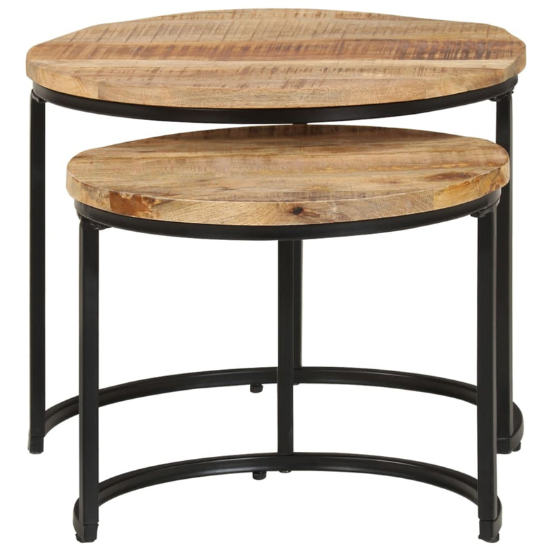 Salontafel Kees - 40x34 cm - 2-delig - ruw mangohout