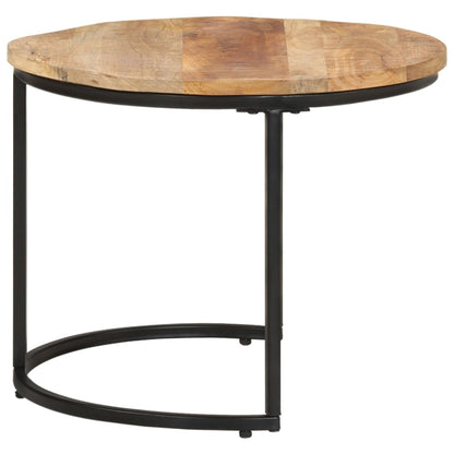 Salontafel Kees - 40x34 cm - 2-delig - ruw mangohout