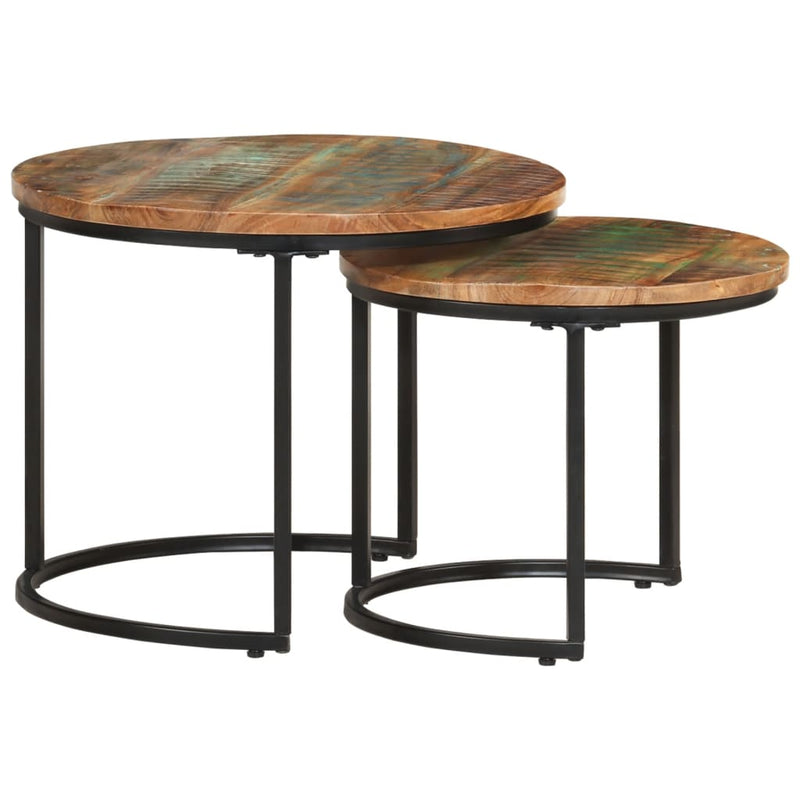 Salontafel Kees - 40x34 cm - 2-delig - massief gerecycled hout – extra afbeelding