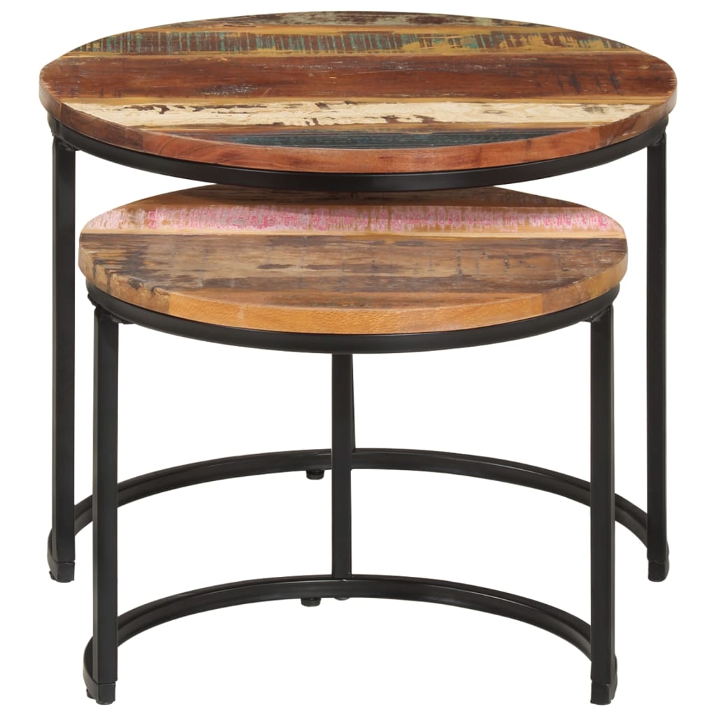 Salontafel Kees - 40x34 cm - 2-delig - massief gerecycled hout