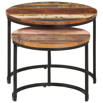 Salontafel Kees - 40x34 cm - 2-delig - massief gerecycled hout