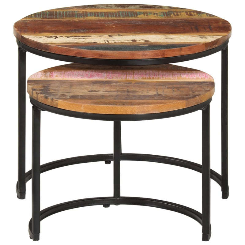 Salontafel Kees - 40x34 cm - 2-delig - massief gerecycled hout