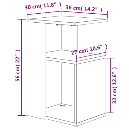 Bijzettafel Wesley - 36x30x56 cm - gerookt eiken