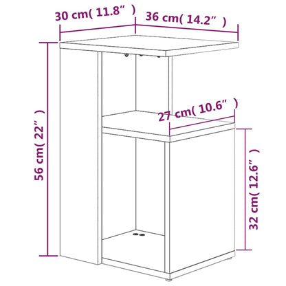 Bijzettafel Wesley - 36x30x56 cm - grijs sonoma