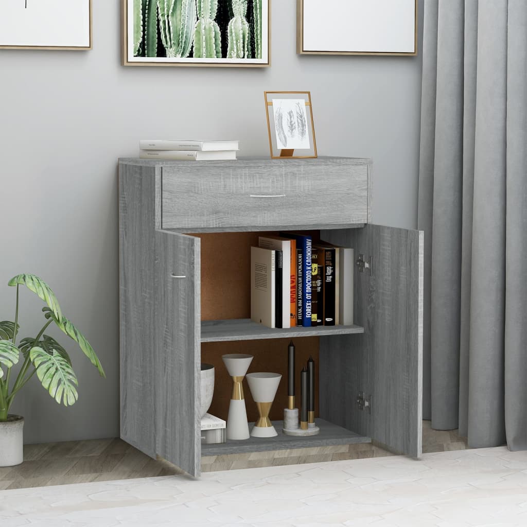 Dressoir Laurent - bewerkt hout - grijs sonoma