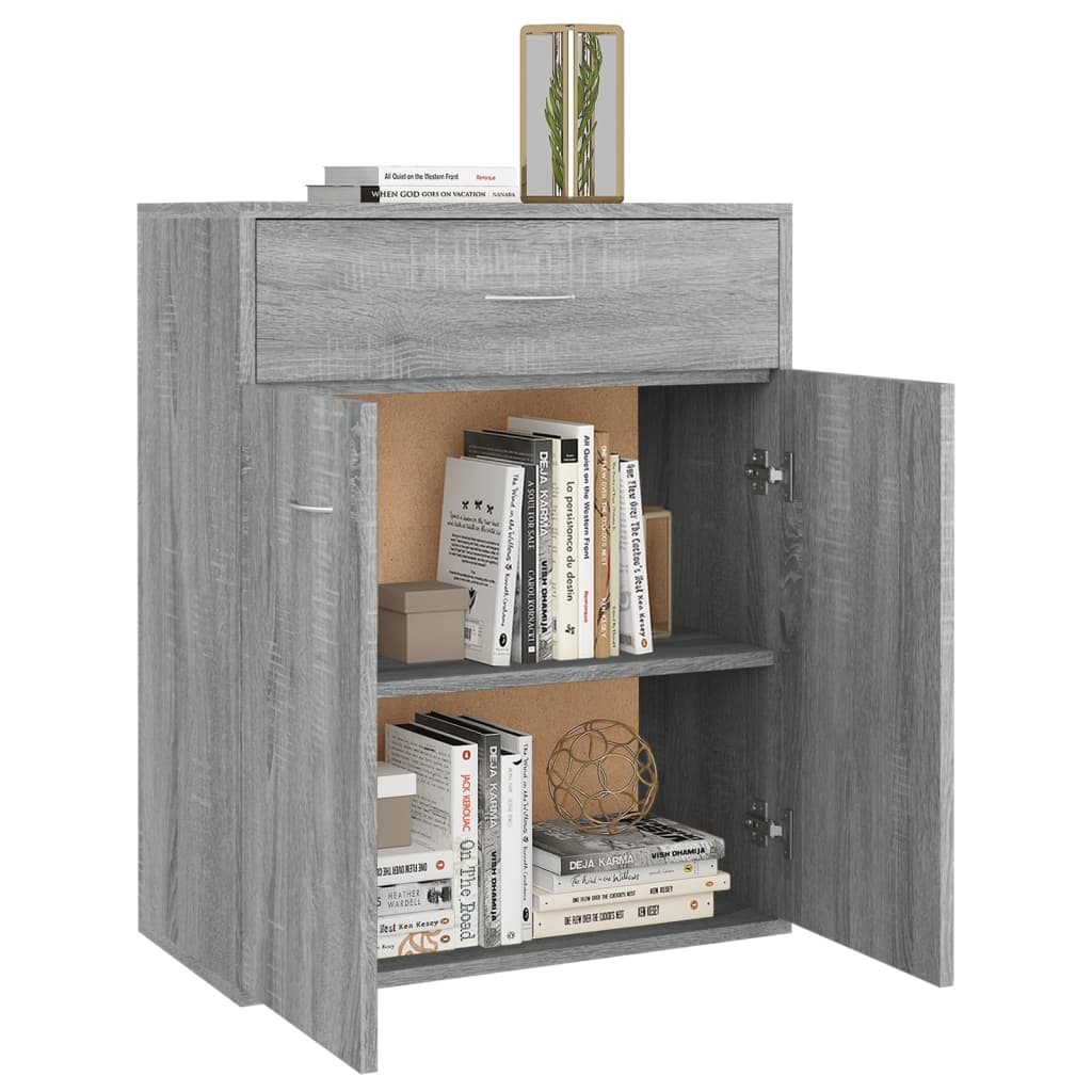 Dressoir Laurent - bewerkt hout - grijs sonoma