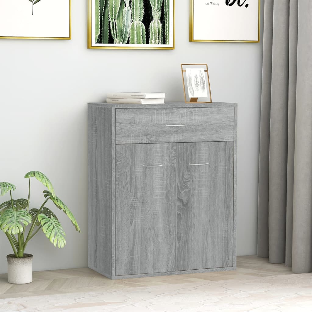 Dressoir Laurent - bewerkt hout - grijs sonoma