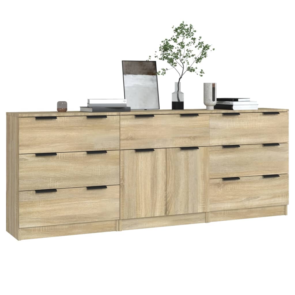 Dressoir Floris - 3-delig - sonoma eiken