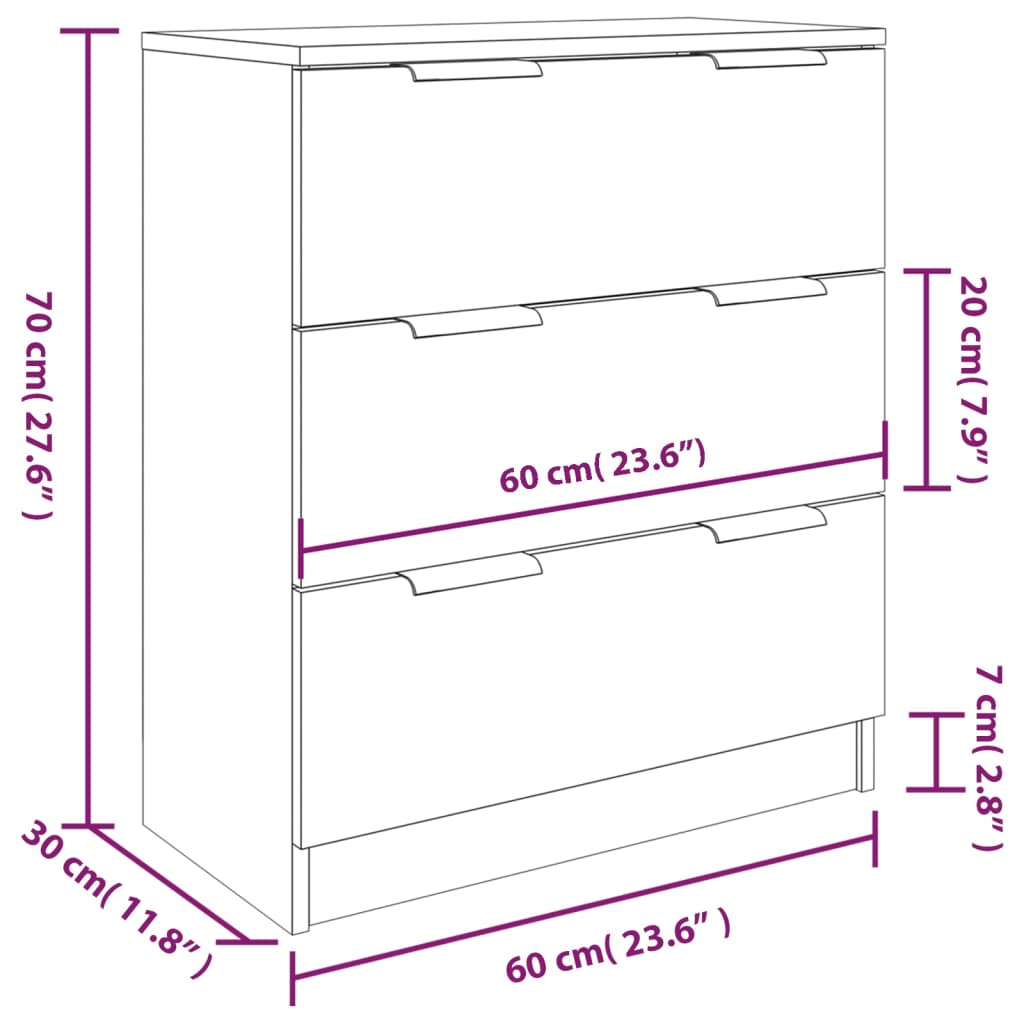 Dressoir Floris - 3-delig - sonoma eiken