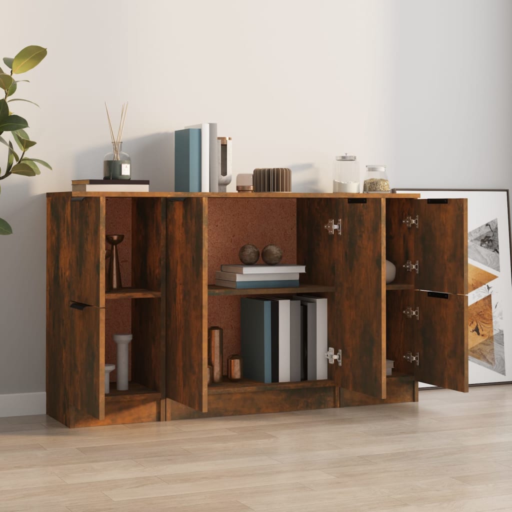 Dressoir Frederik - 3-delig - gerookt eiken