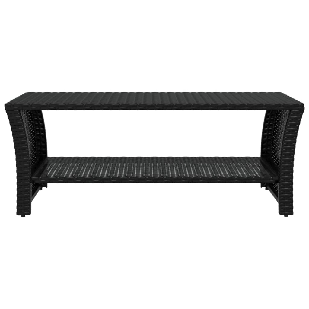 Salontafel Fienne - 100x50x40 cm - poly rattan - zwart
