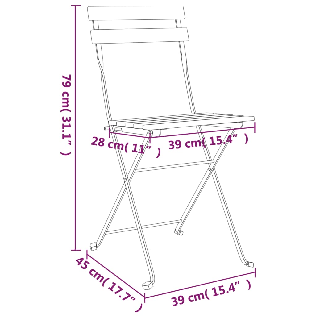 Tuinset Jip - 3-delig - inklapbaar - wit