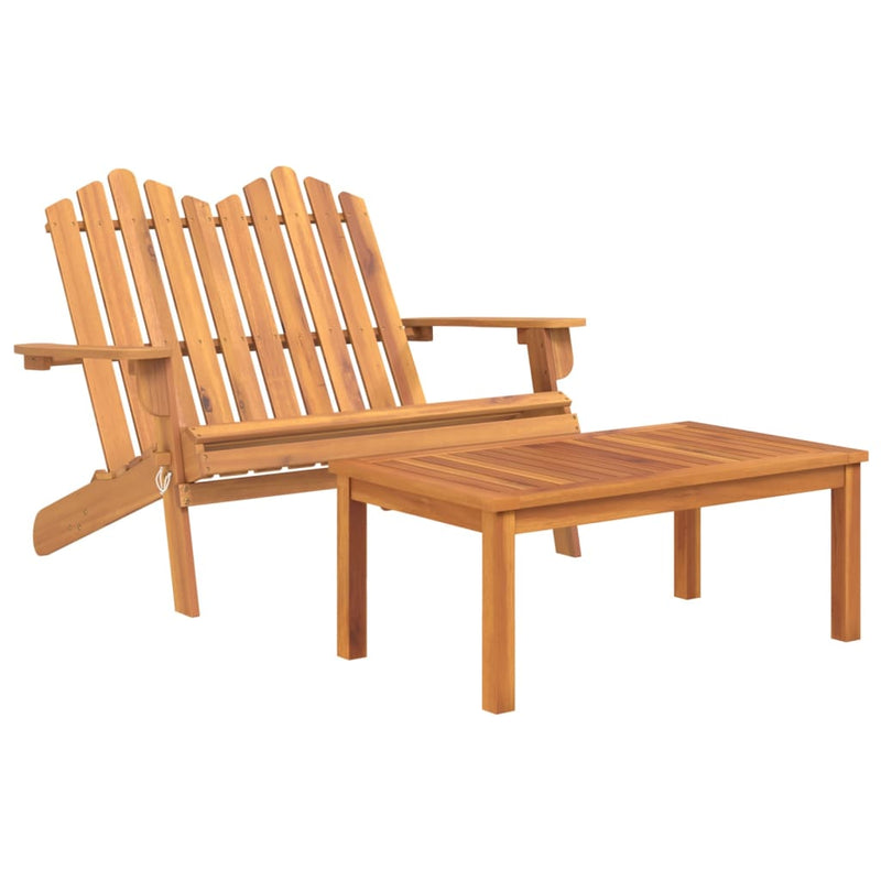 Tuinbank René - met salontafel - naturel – extra afbeelding