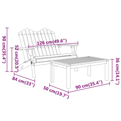 Tuinbank René - met salontafel - naturel