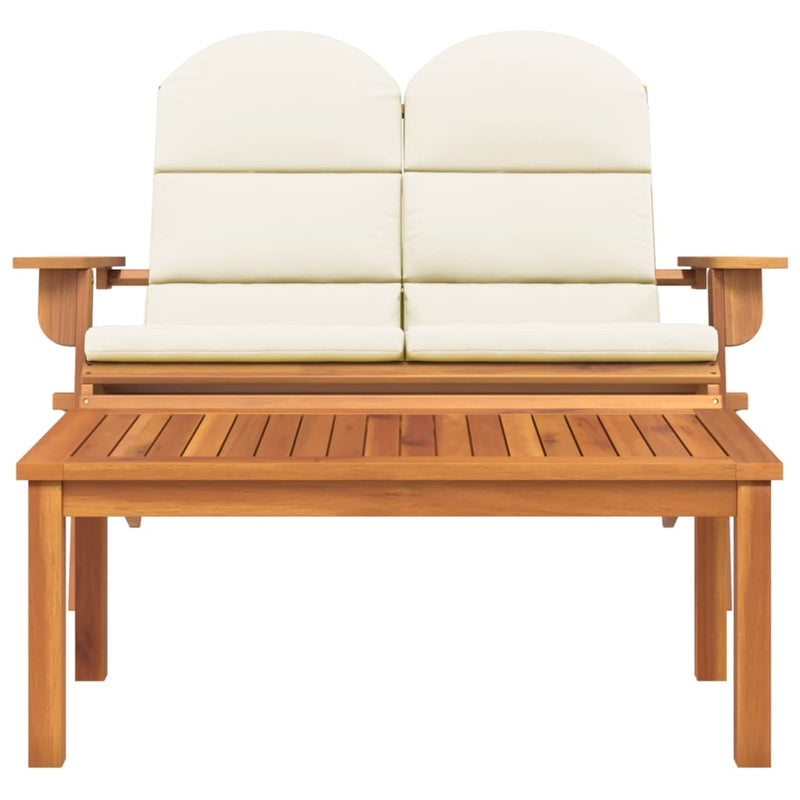 Tuinbank René - met salontafel - crèmewit