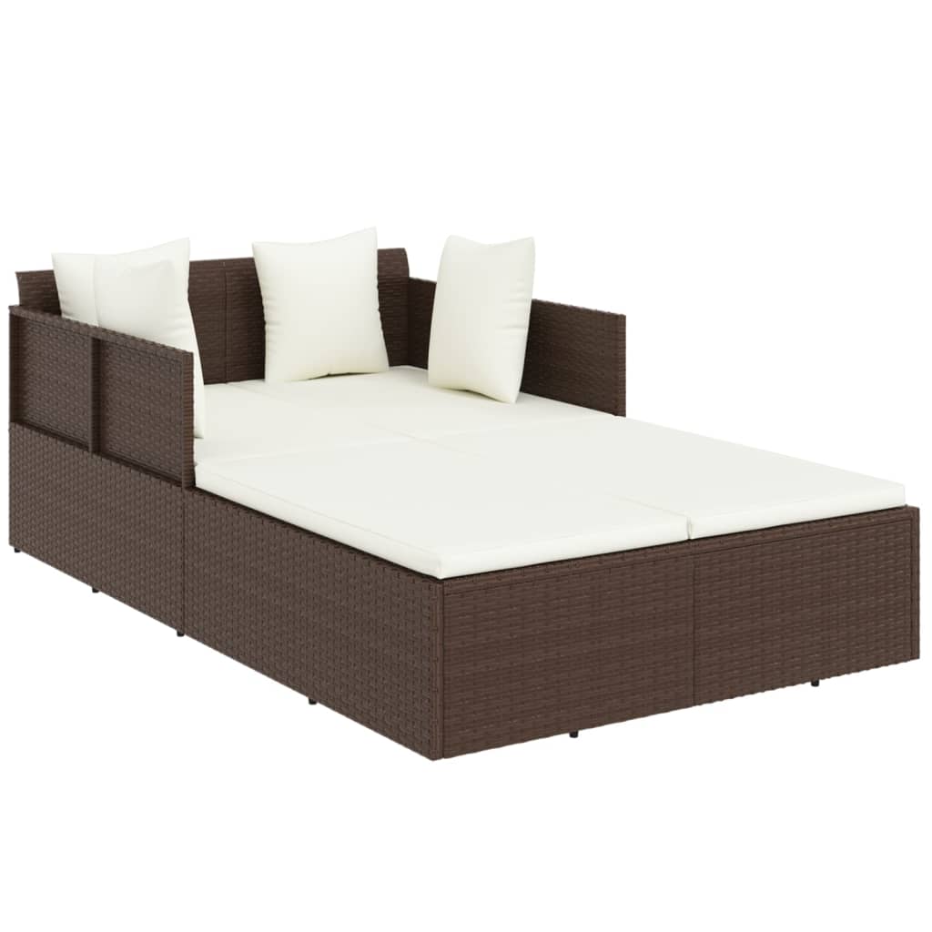 Ligbed Jelmer - 182x118x63 cm - met kussens - bruin