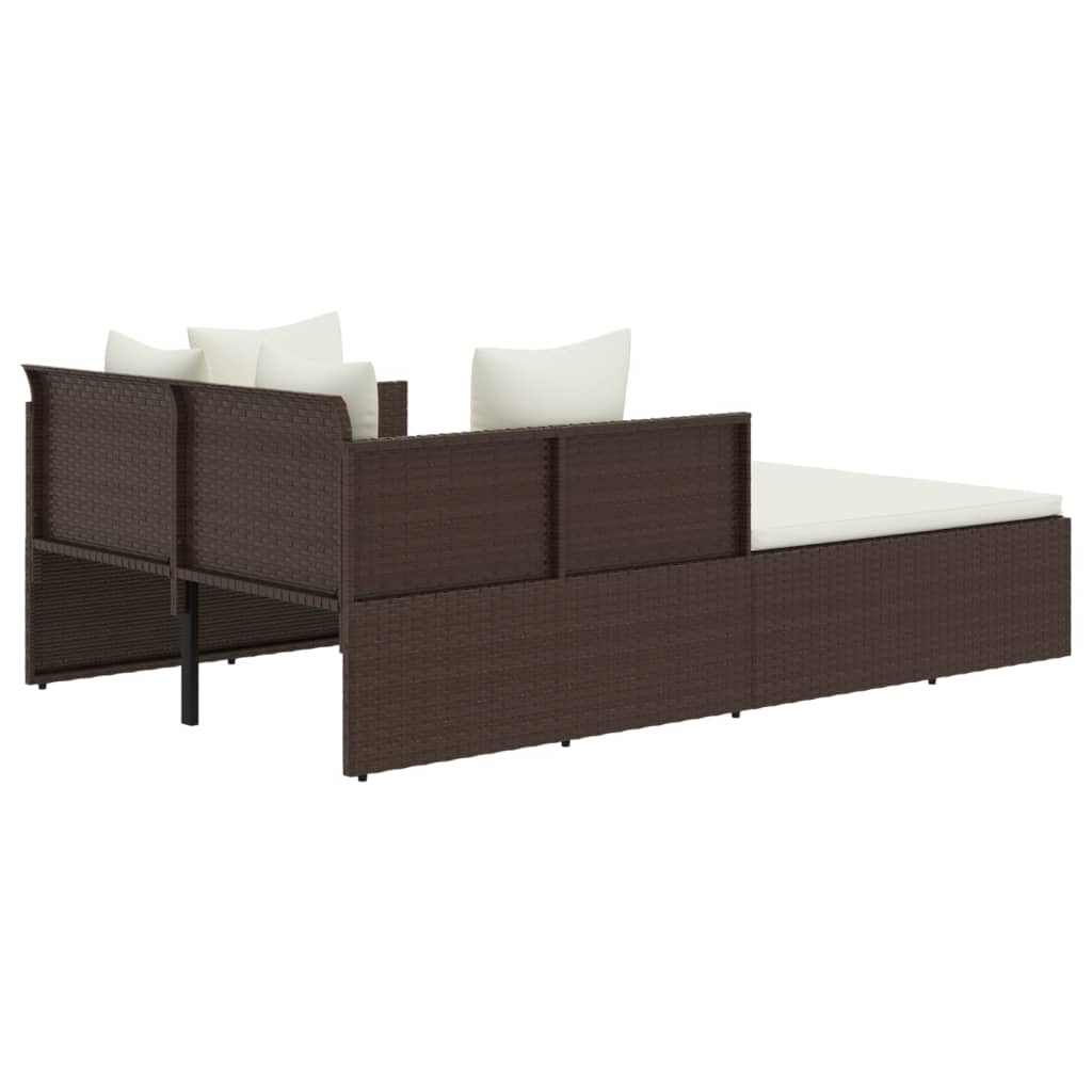 Ligbed Jelmer - 182x118x63 cm - met kussens - bruin