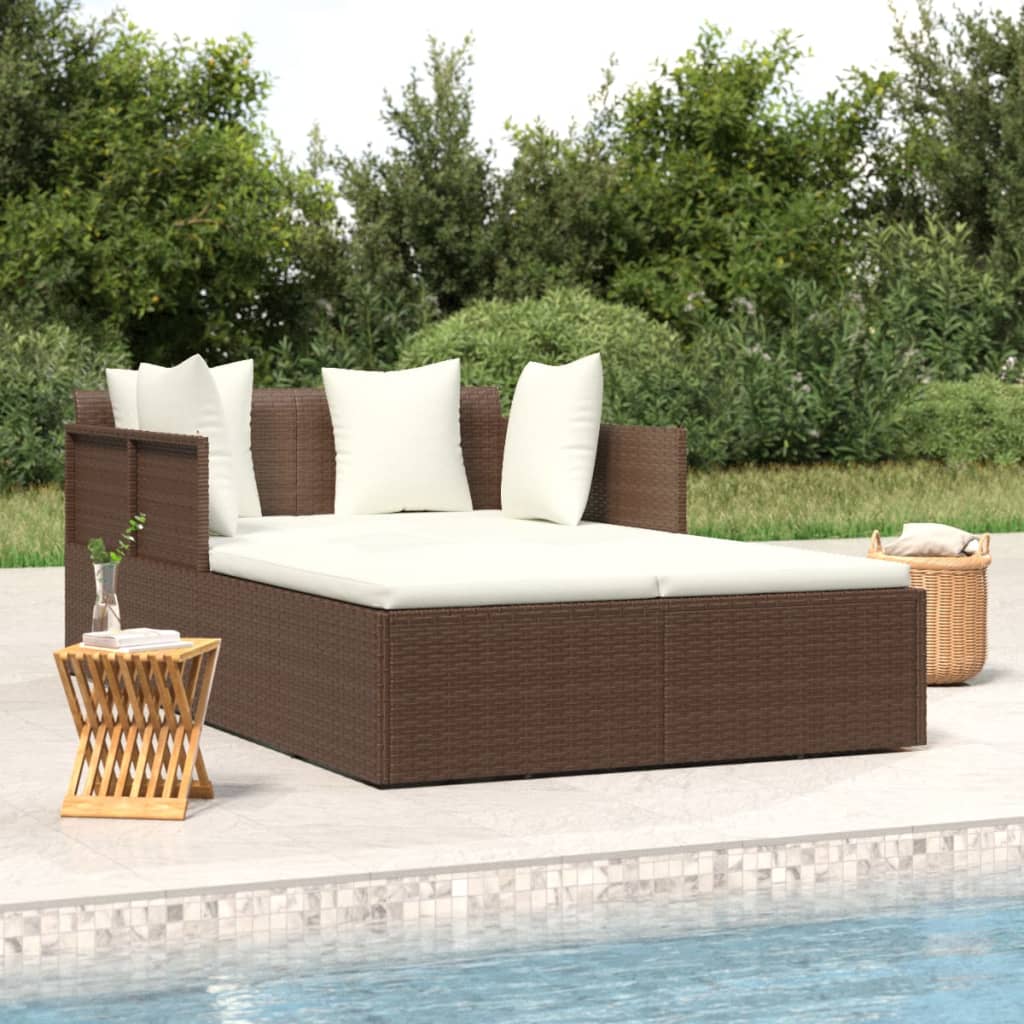 Ligbed Jelmer - 182x118x63 cm - met kussens - bruin