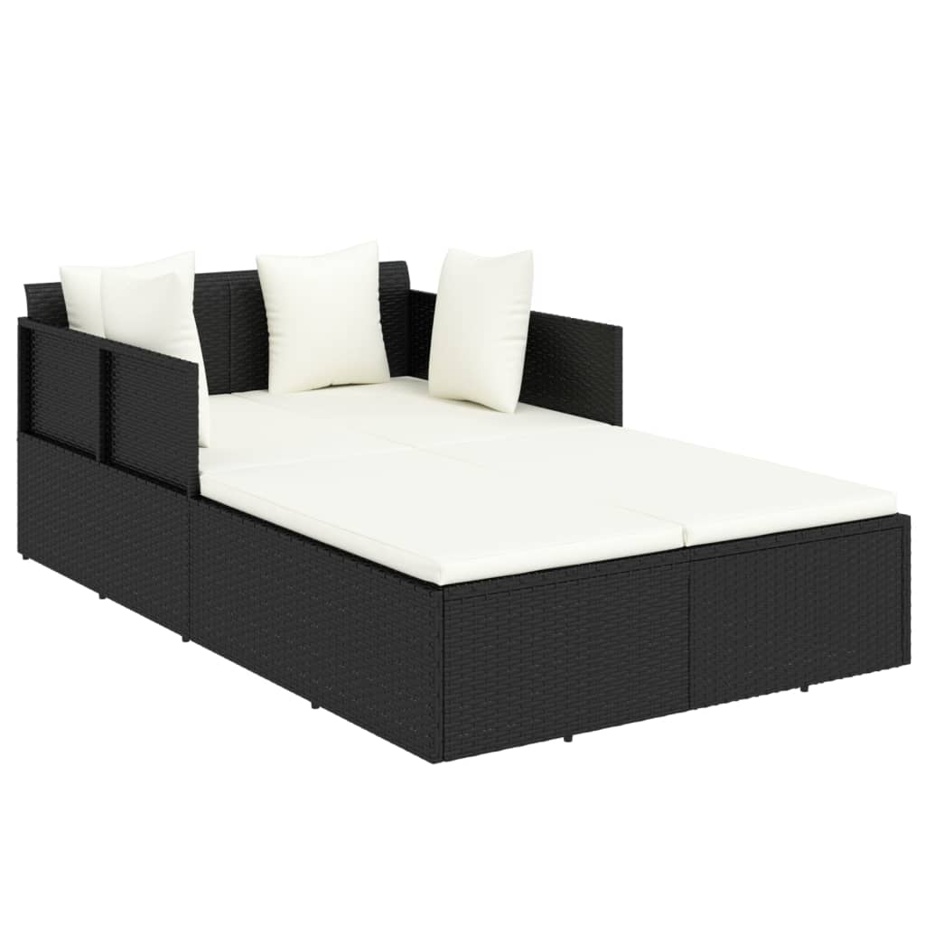 Ligbed Jelmer - 182x118x63 cm - met kussens - zwart