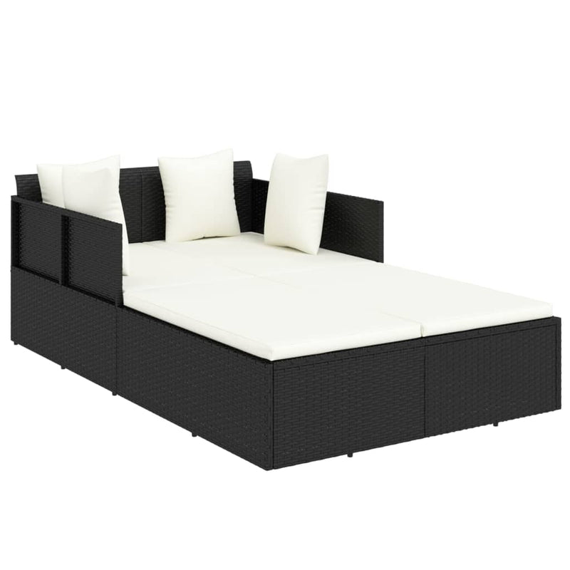 Ligbed Jelmer - 182x118x63 cm - met kussens - zwart – extra afbeelding