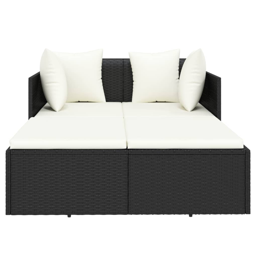 Ligbed Jelmer - 182x118x63 cm - met kussens - zwart
