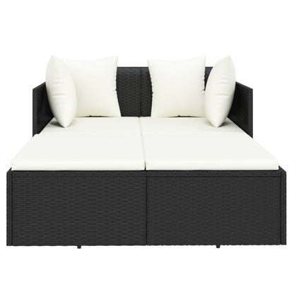 Ligbed Jelmer - 182x118x63 cm - met kussens - zwart