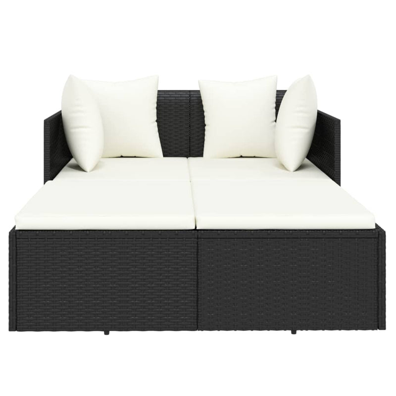 Ligbed Jelmer - 182x118x63 cm - met kussens - zwart