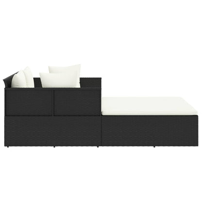 Ligbed Jelmer - 182x118x63 cm - met kussens - zwart