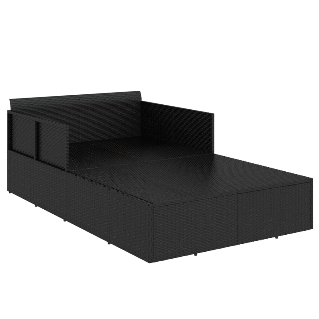 Ligbed Jelmer - 182x118x63 cm - met kussens - zwart