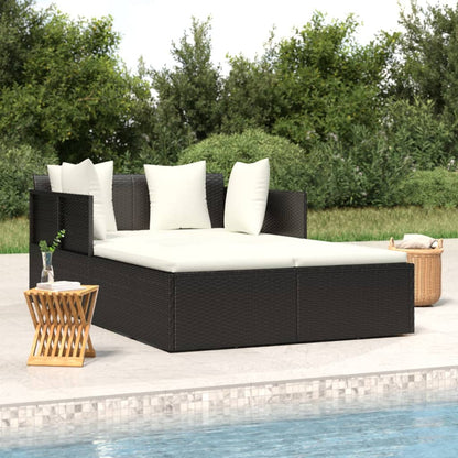 Ligbed Jelmer - 182x118x63 cm - met kussens - zwart