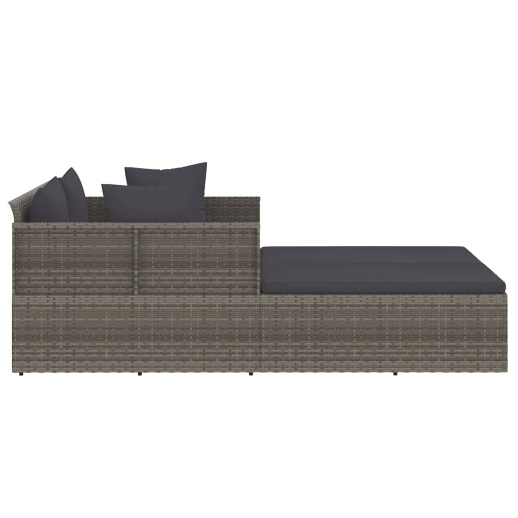 Ligbed Jelmer - 182x118x63 cm - met kussens - grijs