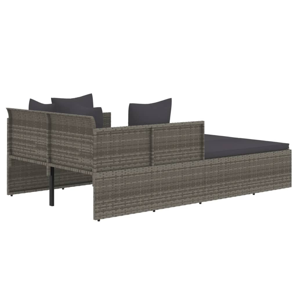 Ligbed Jelmer - 182x118x63 cm - met kussens - grijs