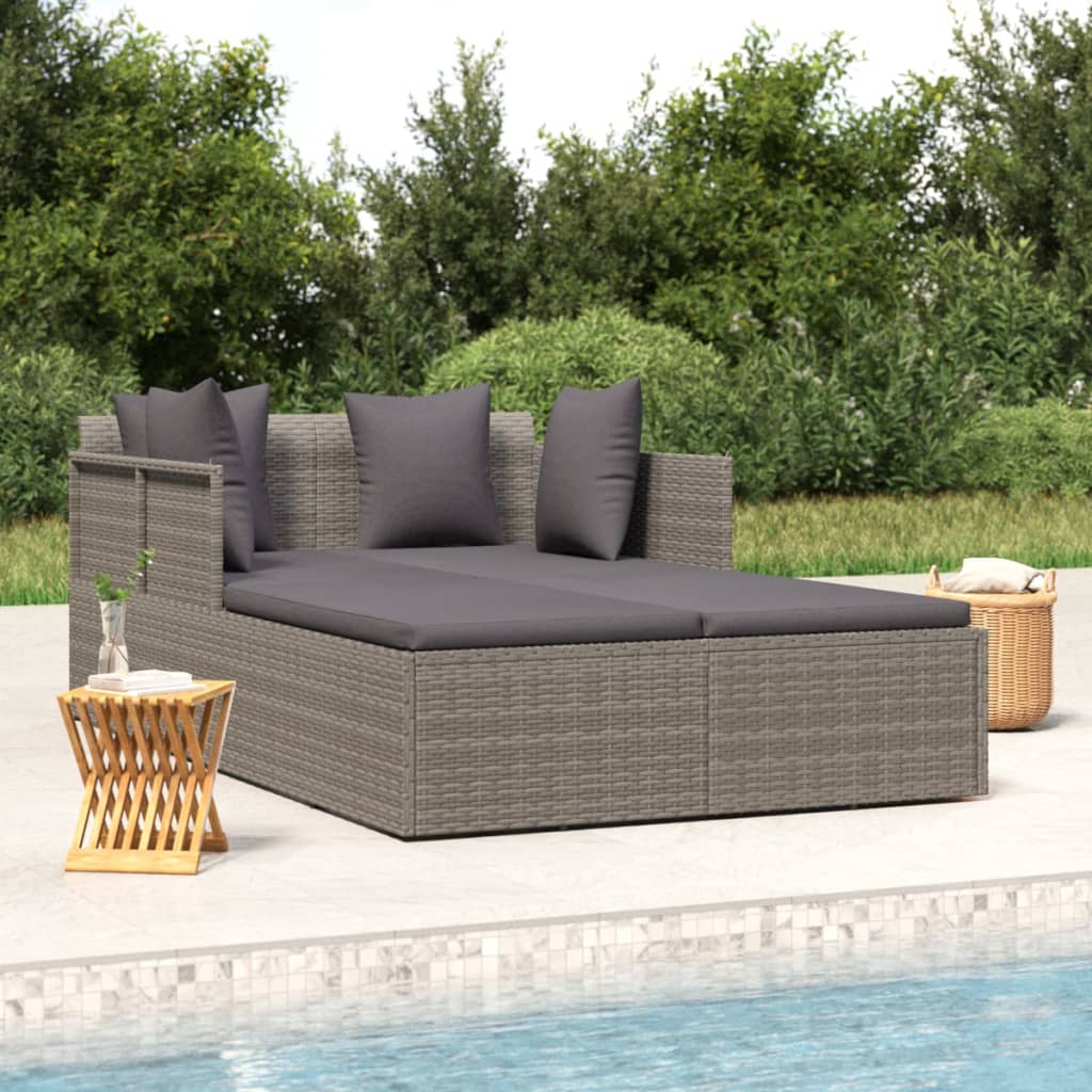 Ligbed Jelmer - 182x118x63 cm - met kussens - grijs