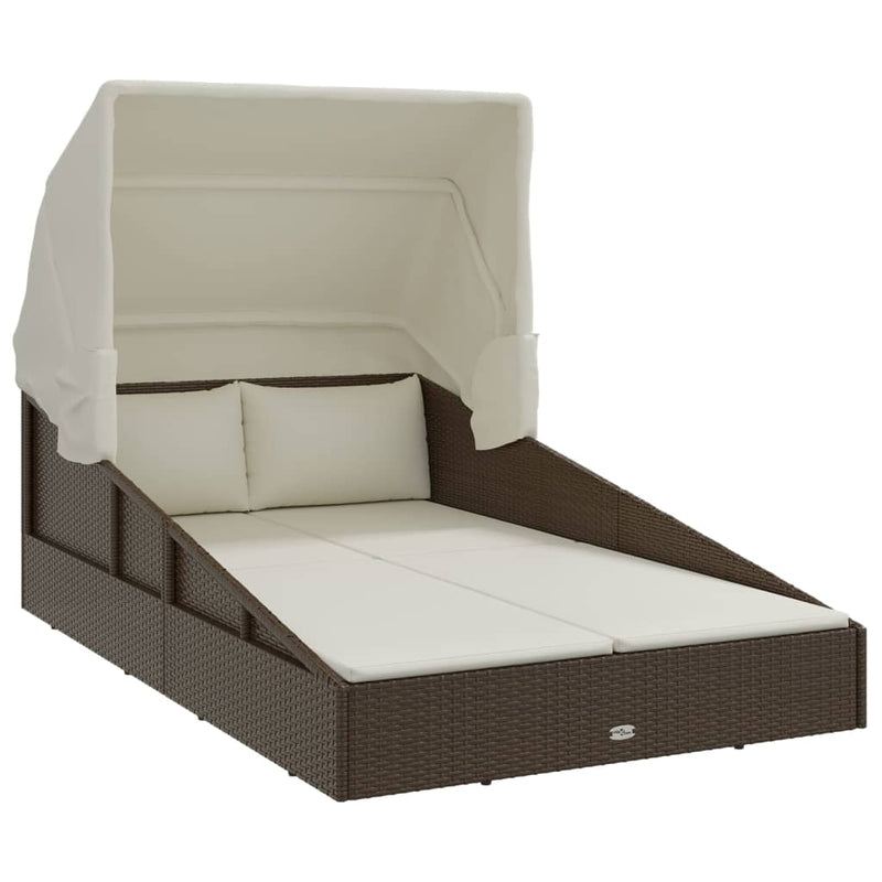 Ligbed Xandra - 200x114x128 cm - inklapbaar dak - bruin – extra afbeelding