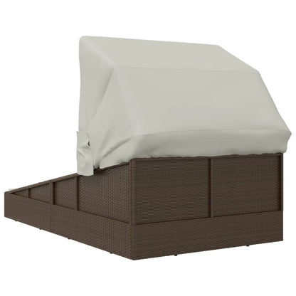Ligbed Xandra - 200x114x128 cm - inklapbaar dak - bruin