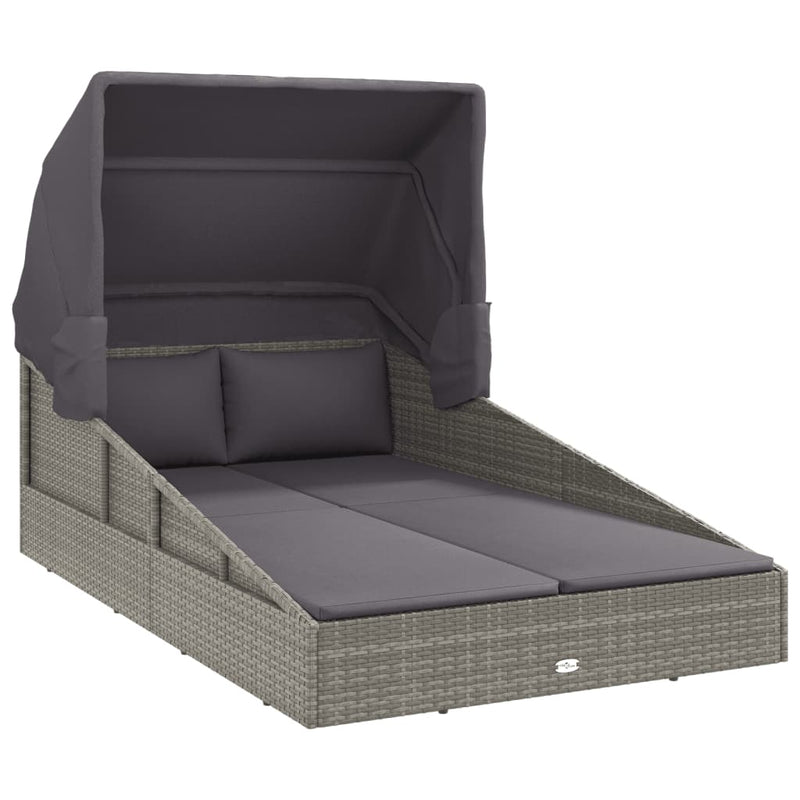 Ligbed Xandra - 200x114x128 cm - inklapbaar dak - grijs – extra afbeelding