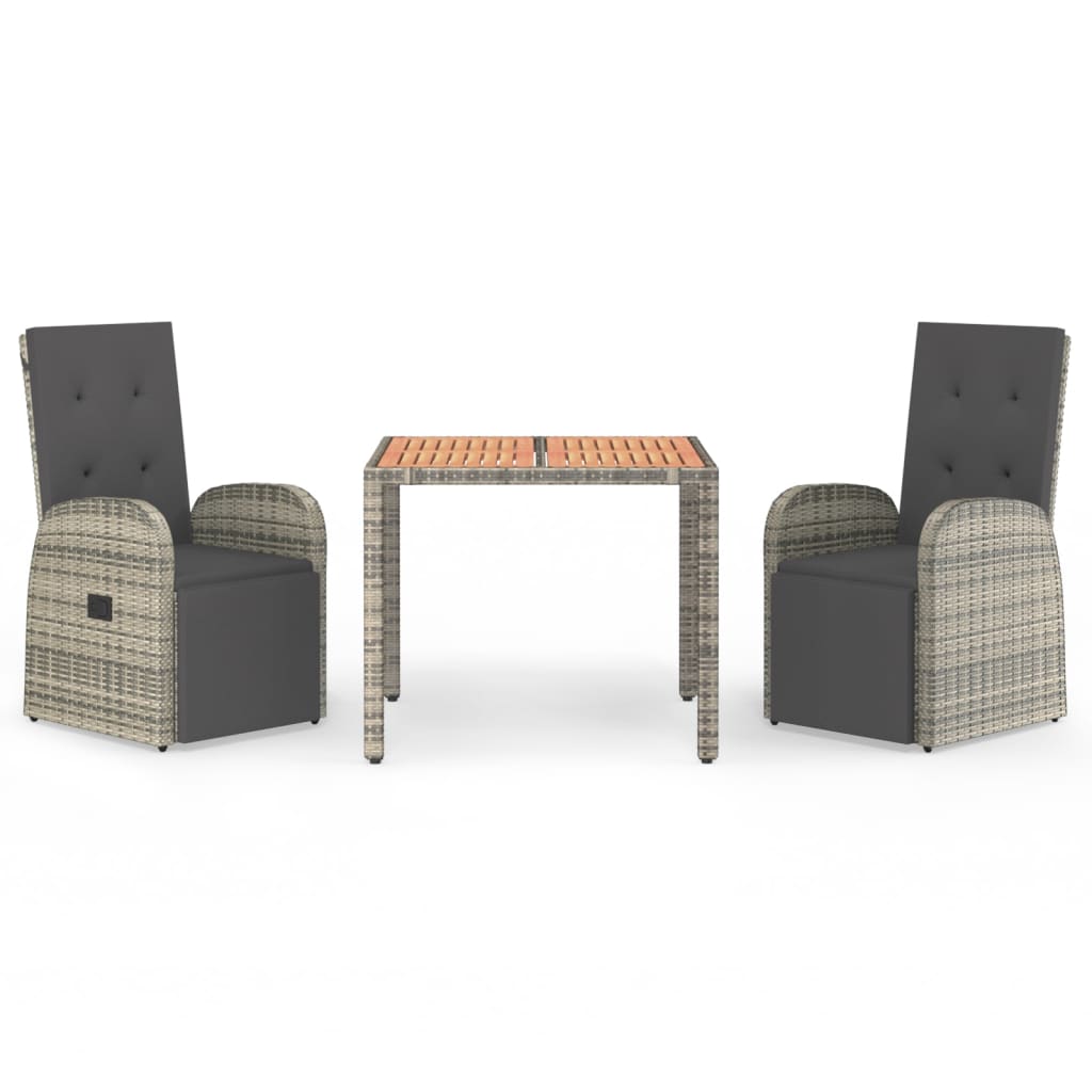 Tuinset Agathe - 3-delig - met kussens - grijs