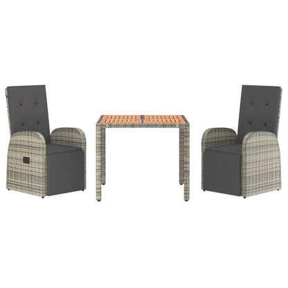 Tuinset Agathe - 3-delig - met kussens - grijs