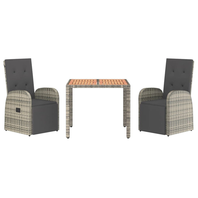 Tuinset Agathe - 3-delig - met kussens - grijs